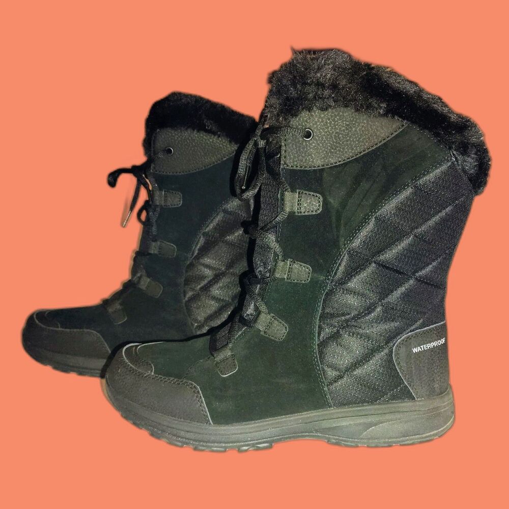 Columbia Women's Ice Maiden II Boot Size 11 Black Winter Waterproof Snow Leather